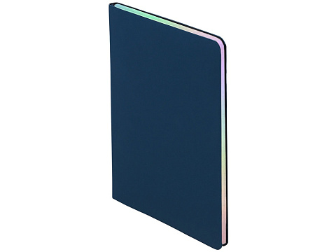 Блокнот А5 в гибкой обложке Fellini с голографическим срезом, темно-синий - рис 2.