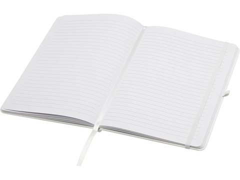 Teak блокнот А5 из переработан. материала в твердой обложке с линован. страницами - Белый - рис 4.