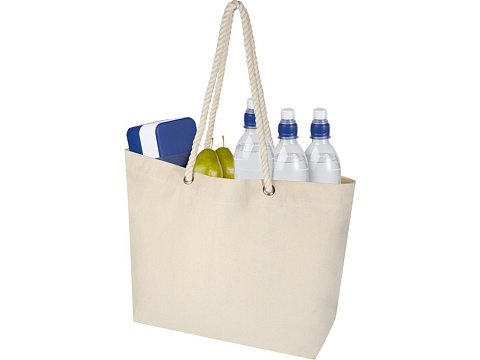 Florida пляжная эко-сумка из переработанного материала, сертифицированного по стандарту GRS, плотностью 270 г/м² 18L - Натуральный / Натуральный - рис 5.