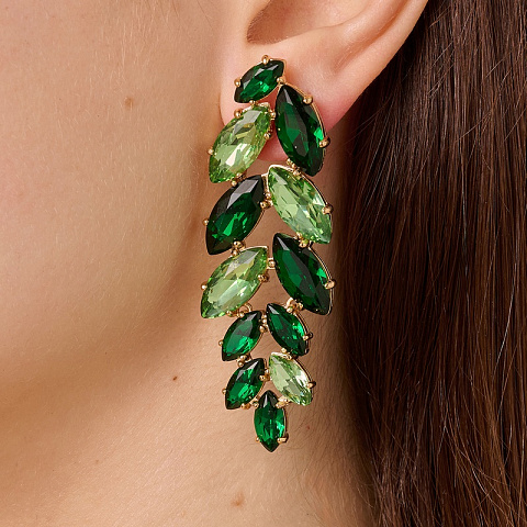 Серьги BANYAN SG EMERALD GREEN Dyrberg Kern 470037 - рис 2.
