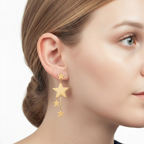 Серьги Звезды Fiore Luna ALE0194-G - рис 2.