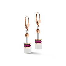 Серьги White&Pink Rose Gold Coeur de Lion *4013/20-0400