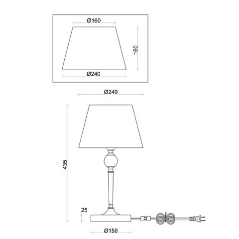 Настольная лампа с абажуром Классика - рис 5.