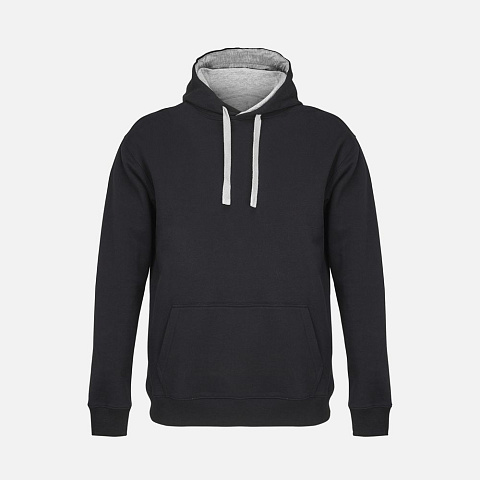 Худи унисекс Cameron, черное с серым меланжем