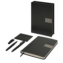 Подарочный набор Goethe с блокнотом А5, 2-мя ручками и картхолдером, черный