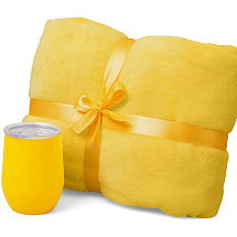 Подарочный набор Dreamy hygge 2.0 с пледом и термокружкой, желтый