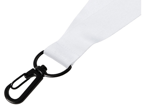 Ланъярд 2 см под сублимацию с карабином и замком обрыва, черный - рис 4.