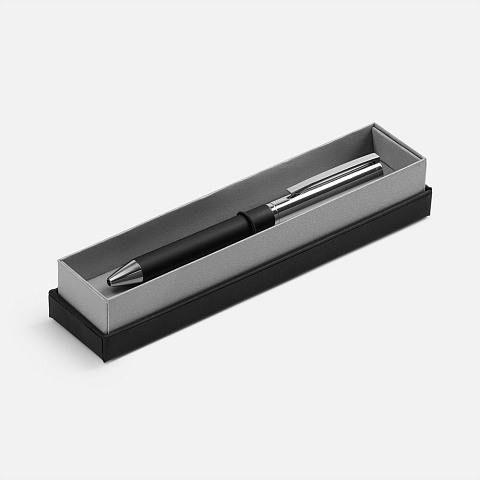 Ручка шариковая Eyeshot Soft Touch в футляре, черная - рис 2.