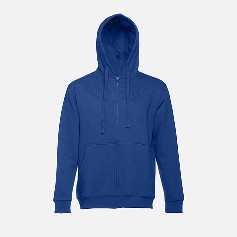 Толстовка мужская на молнии с капюшоном Amsterdam, ярко-синяя - рис 3.
