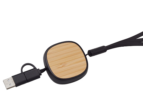 Универсальный кабель с ретрактором 3-в-1 Retrax, черный - рис 3.