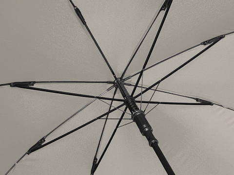 Зонт-трость Reviver с куполом из переработанного пластика, бежевый - рис 5.