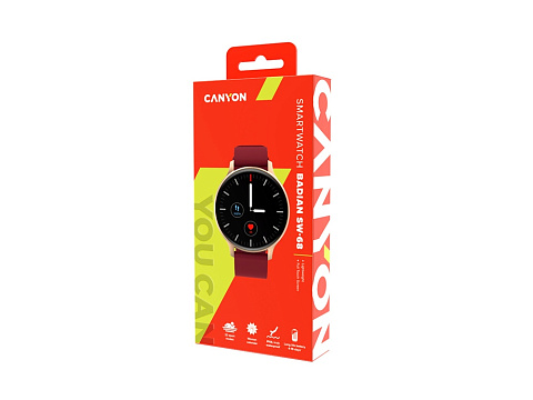 Смарт-часы Canyon SW-68  Badian, IP68, темно-красный (Р) - рис 4.