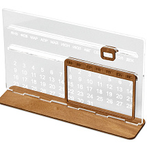 Вечный календарь Evermore 210х127 мм: фанера 3 мм, орг стекло 4 мм, упаковка в плотный крафт конверт