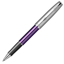 Ручка-роллер Parker Sonnet Essentials Violet SB Steel CT, цвет чернил black, перо: F, в подарочной упаковке.