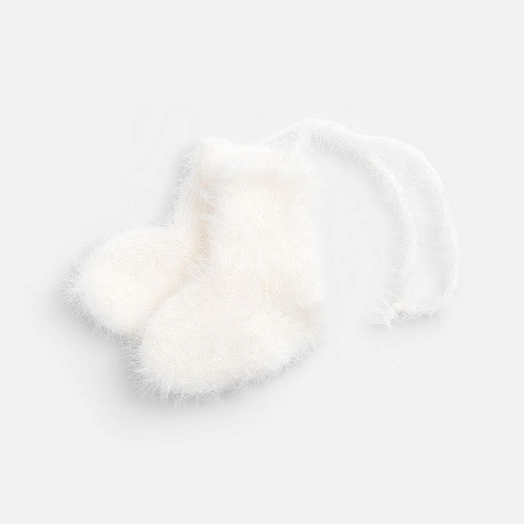 Подвеска на елку «Вьюшка», носочки, белая - рис 2.