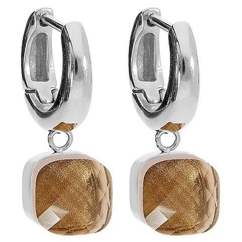 Серьги Firenze smoked topaz Qudo 300144 BR/S - рис 2.