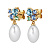 Серьги PETUN SG AQUA / WHITE PEARL - миниатюра