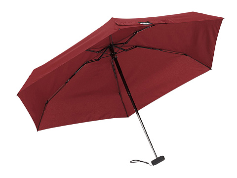 Зонт складной женский TORBER, механика, 5 сложений, красный, каркас алюминий, эпонж, пластиковая ручка, диаметр 91 см - рис 3.