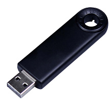 USB-флешка промо на 32 Гб прямоугольной формы, выдвижной механизм, черный