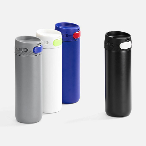 Термостакан X1 с цветной кнопкой, черный с белым - рис 7.