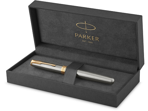 Ручка перьевая «Parker Sonnet Core Stainless Steel GT», серебристый/золотистый - рис 6.