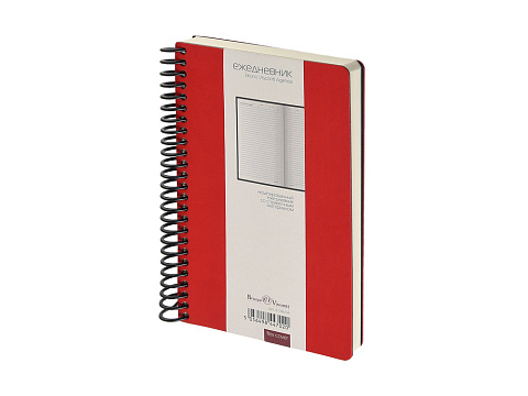 Ежедневник недатированный на спирали А5 Agenda, красный (Р)