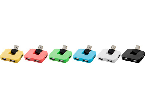 USB Hub Gaia на 4 порта, черный - рис 3.