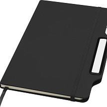Nexus блокнот формата А5 в твердой обложке с ручкой и карандашом - сплошной черный