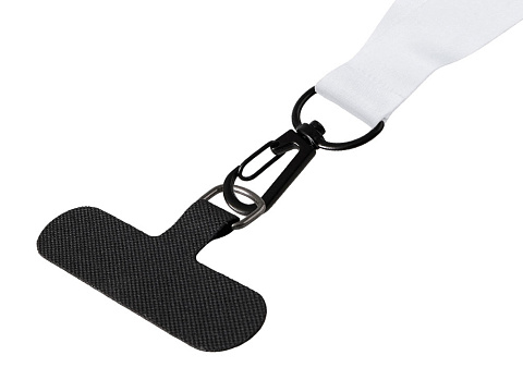 Ланъярд 2 см под сублимацию с трендовым карабином и узким держателем для телефона из ПЭ, черный - рис 4.