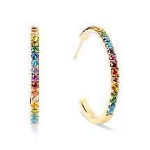 Серьги Multicolour Rainbow-Gold Coeur de Lion *0147/23-1535