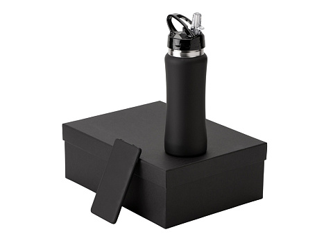 Подарочный набор с бутылкой для воды и повербанком С1, 5000 mAh, черный - рис 2.