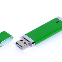 USB-флешка промо на 32 Гб прямоугольной классической формы, зеленый