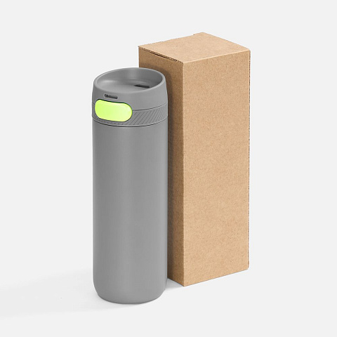 Термостакан X1 с цветной кнопкой, серый с желтым - рис 6.