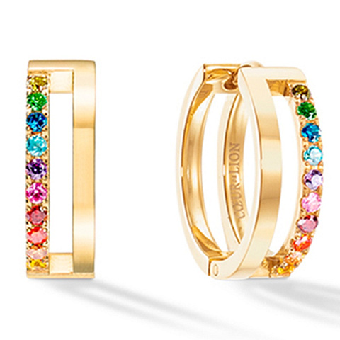 Серьги Multicolour Rainbow-Gold - рис 2.