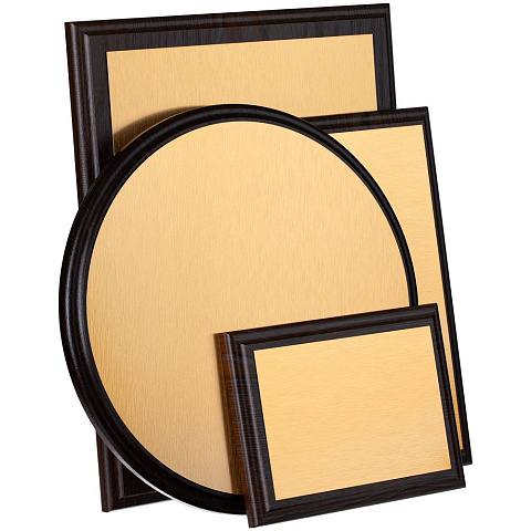 Плакетка Plaque, круглая, венге с золотистой пластиной - рис 7.