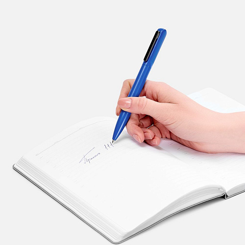 Ручка шариковая Lucenti с подсветкой логотипа, в футляре, синяя - рис 5.