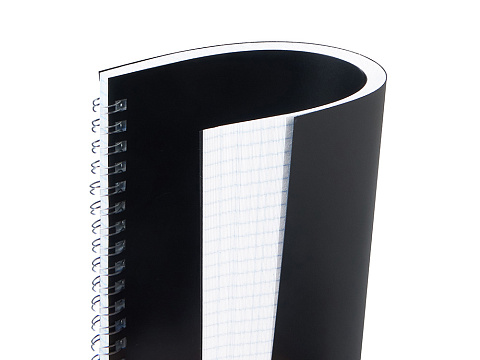 Блокнот на пружине в пластиковой обложке А5, черный - рис 5.