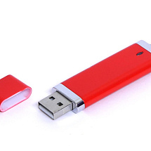 USB-флешка промо на 64 Гб прямоугольной классической формы, красный