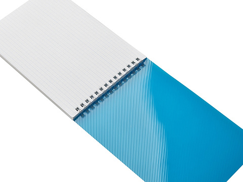 Блокнот на пружине в пластиковой обложке А5, синий - рис 4.