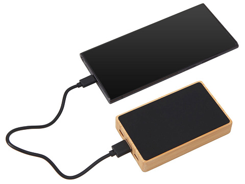 Внешний аккумулятор с подсветкой лого Reedia S2, 5000 mAh, бамбук, черный - рис 2.