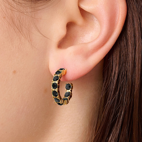 Серьги RAQUEL SG BLACK Dyrberg Kern 470113 - рис 2.
