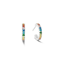 Серьги Hoop Multicolour Silver 15мм Coeur de Lion 0146/23-1517