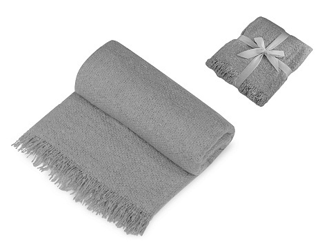 Подарочный набор с пледом, увлажнителем и попкорном, серый - рис 9.