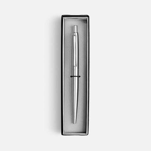 Ручка шариковая Poetica в футляре, серебристая - рис 3.