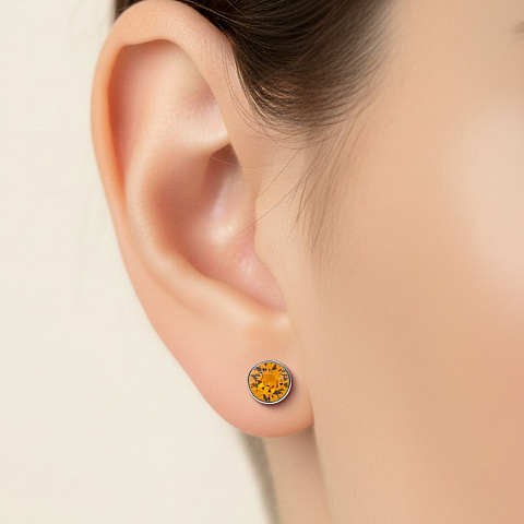 Пусеты Topaz Fiore Luna SWE298 TZ S - рис 2.