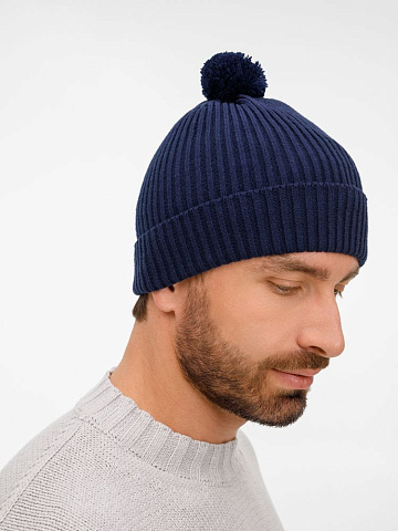 Шапка Catch Match с помпоном, темно-синяя - рис 5.
