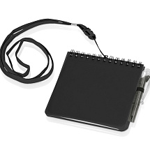 Блокнот А6 Журналист с ручкой, черный