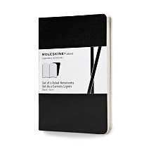 Записная книжка Moleskine Volant (в линейку, 2 шт.), Pocket (9х14см), черный