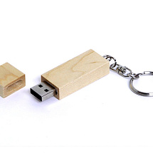 USB-флешка на 8 Гб прямоугольная форма, колпачек с магнитом, натуральный