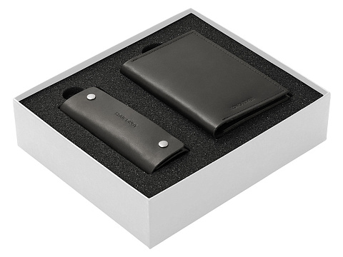 Подарочный набор Long River: обложка для паспорта, ключница, белая коробка - рис 2.